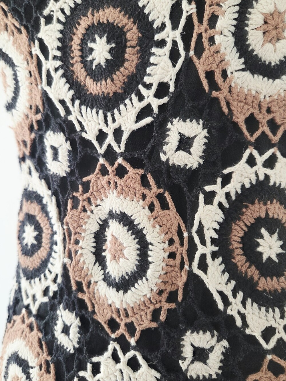 Newport News crochet circular granny Square Midi Dress Medium - Picture 9 of 9